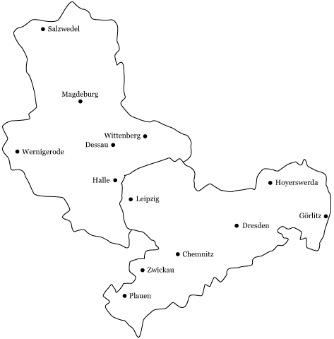 Karte Sachsen und Niedersachsen